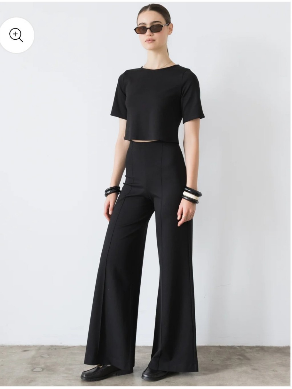 Ripley Rader Ponte Knit Long Wide Leg Black Trouser Pants Size Small